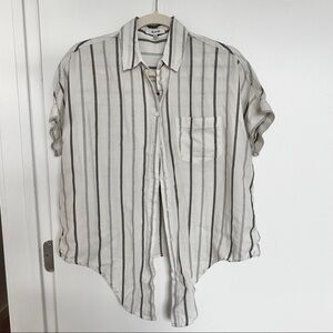 Madewell striped short sleeve button up shirt